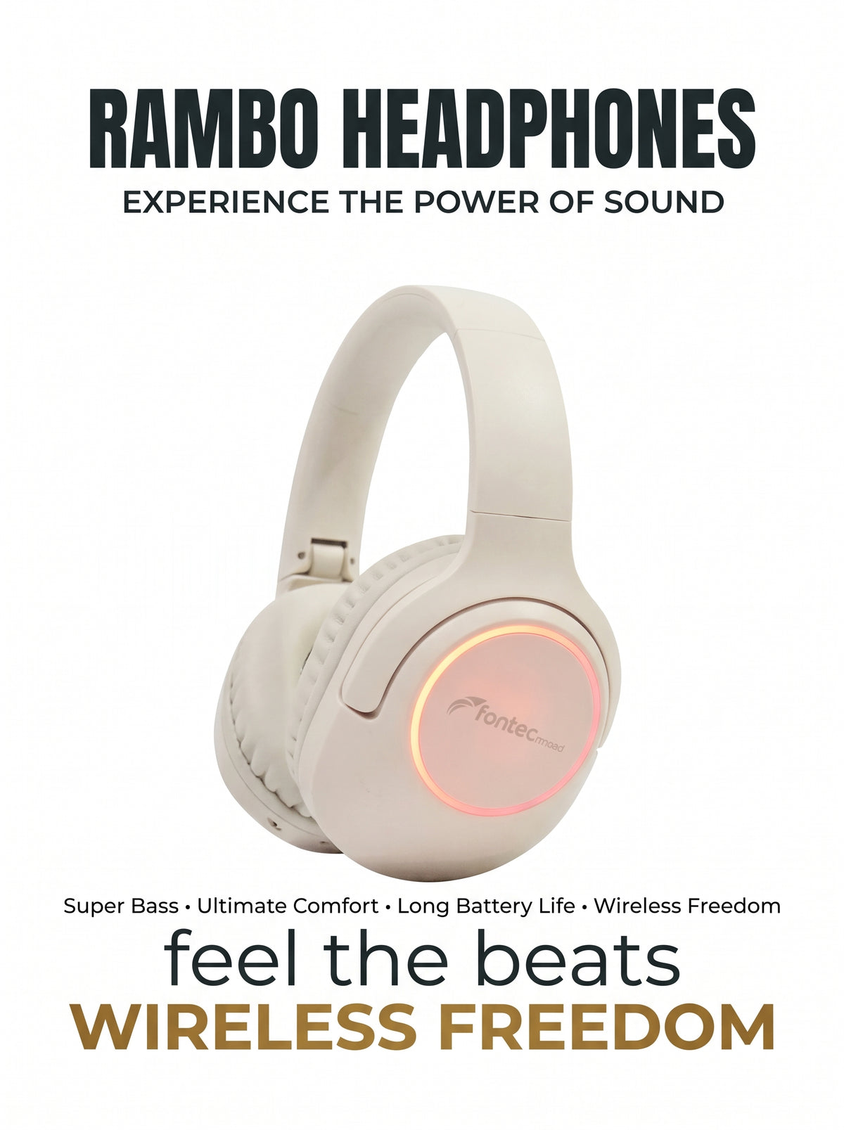 "Rambo Wireless Headphones: Feel The Beats"